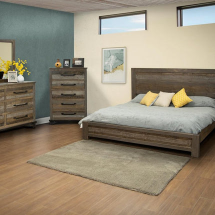 27" Brown Solid Wood Two Drawer Nightstand