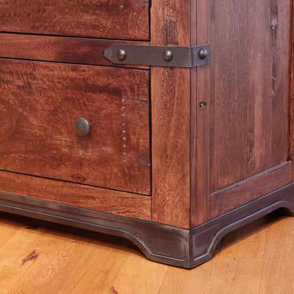 29" Wood Brown Two Drawer Nightstand