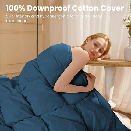 1pc All-Season Down Comforter 135x200cm 1134g Fill Cotton Cover Fluffy Breathable Machine Washable Middle