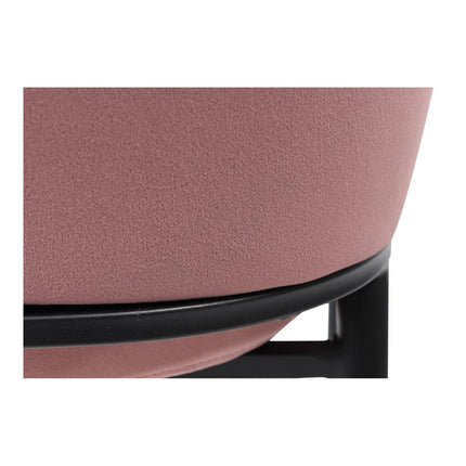 Set of Two Pink and Black Velvet Dining Side Chairs