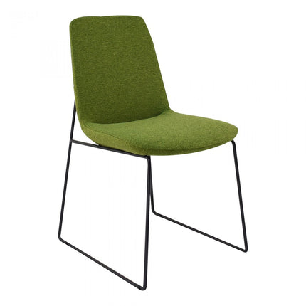 Set of Two Green and Black Velvet Dining Side Chairs