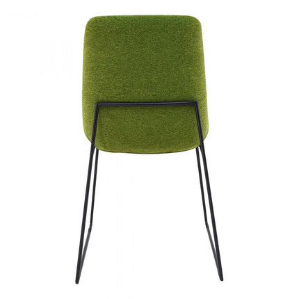 Set of Two Green and Black Velvet Dining Side Chairs