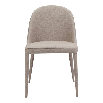 Set of Two Light Gray Fabric Dining Side Chairs