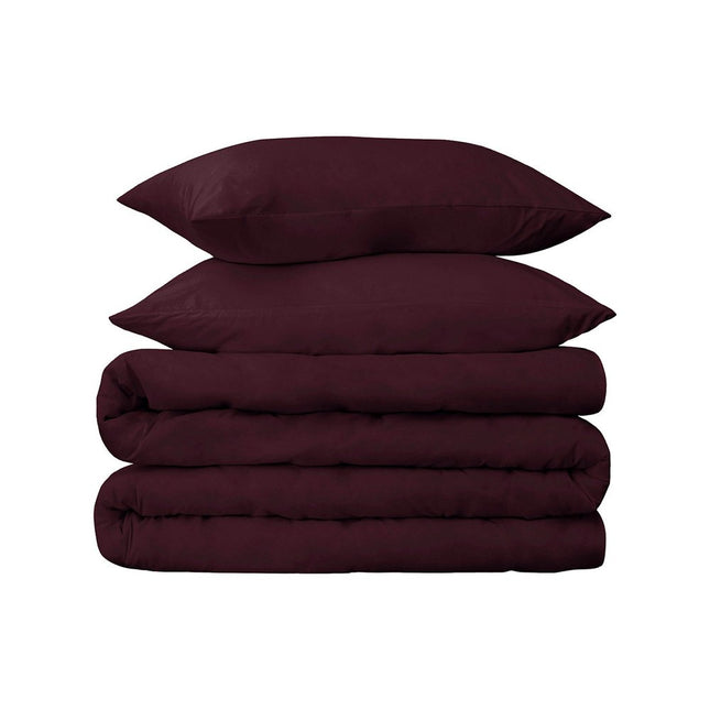 Plum Queen Cotton Blend 650 Thread Count Washable Duvet Cover Set
