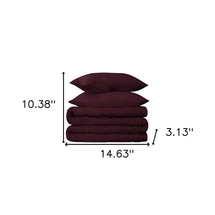 Plum Queen Cotton Blend 650 Thread Count Washable Duvet Cover Set