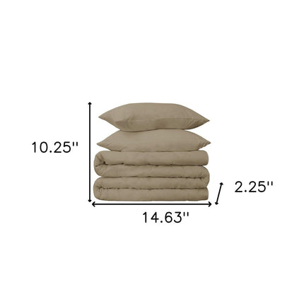 Linen Twin Cotton Blend 650 Thread Count Washable Duvet Cover Set