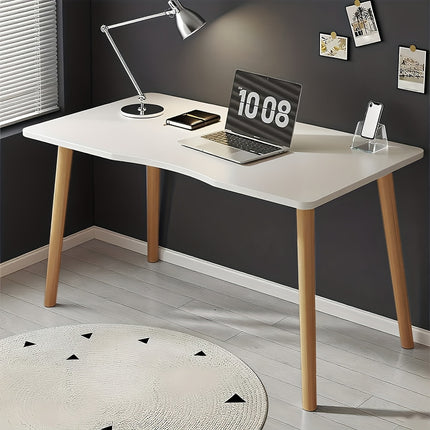 Compact Modern Minimalist Small Home Office Desk & Study Table - Metal Frame