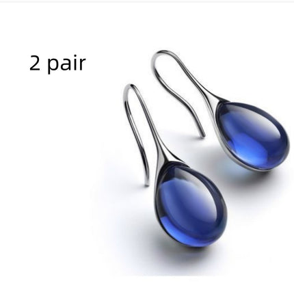 Four Color Inlaid Opal Earrings European And American Ladies Fashion Earrings