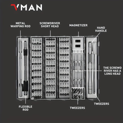 128in 1 Precision Screwdriver Set, Magnetic Driver Kit with Flexible Shaft, Professional Magnetic Repair Tool Kit