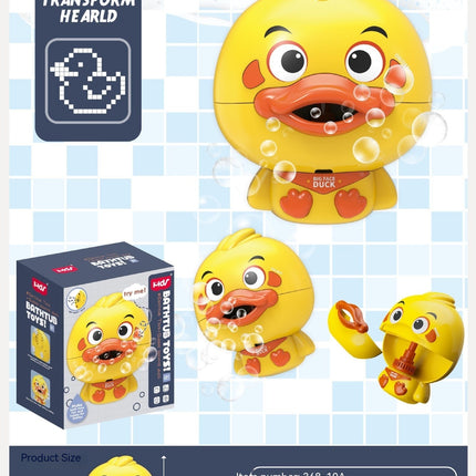 Bathroom Electric Cartoon Bubble Duck One-click Start Continuous Bubble Parent-child Interactive Water Toy