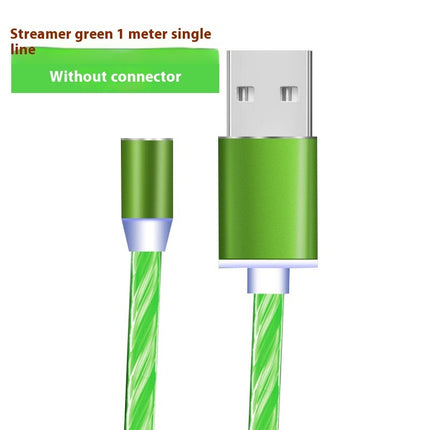 Colorful Streamer Mobile Phone Cable Magnetic Three-in-one USB Data Cable
