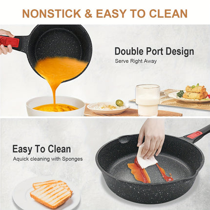 10 Pcs Pots and Pans Set Nonstick, Cast Aluminum Kitchen Cookware