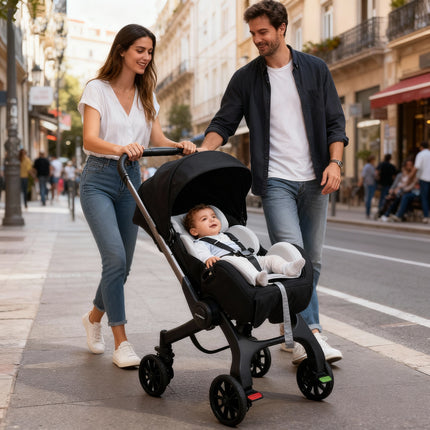 Baby Stroller, Featuring a Sturdy Metal Frame And Soft Fabric, Is Foldable And Can Be Used in Both