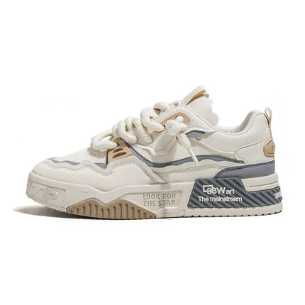 Men'S 2025 New Thick Platform Sneakers - Height-Increasing Lift, Low-Top Lace-Up Casual Sports Shoes