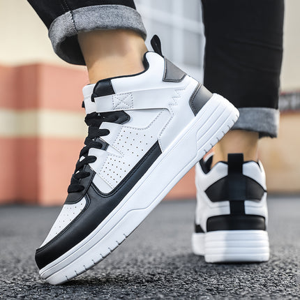 Men'S High-Top Lace-Up sneakers - Durable, Lightweight, Stylish Casual Sneakers in White,