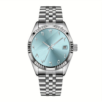 Men's Mechanical Watches With Solid Steel Watchband, Waterproof Automatic Wristwatch