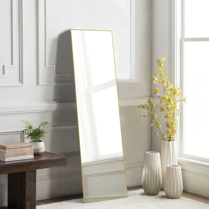 Aluminum Alloy Frame Standing Leaning Hanging Full Body Mirror for Wall