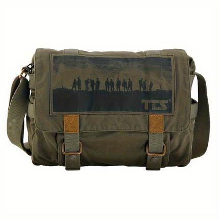 Camping Canvas Satchel Messenger Bag, Vintage Style Casual Travel Crossbody Bag