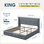 Button-Linen-Blue Grey / King