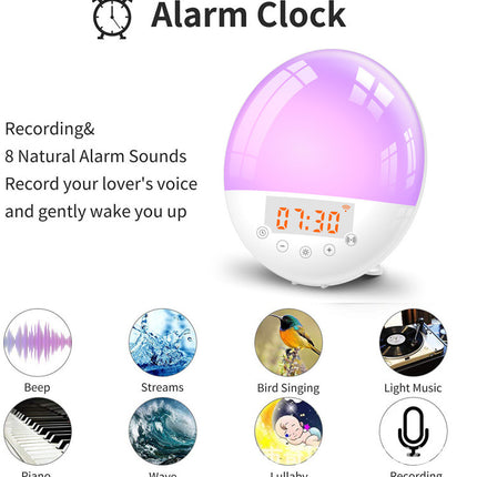 WiFi Voice Control Intelligent Alarm Clock, Sunrise Natural Wake-up Light
