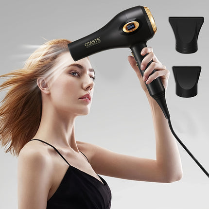 Professional High-Power Hair Dryer with a Display Screen, Designed for Salons, Featuring a Strong Airflow
