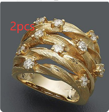 Star Zircon Bird's Nest Winding Vine Ring For Women