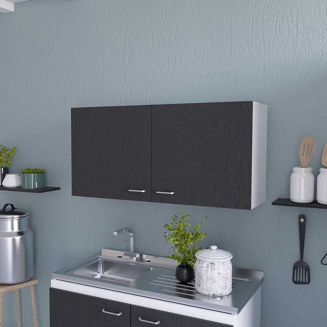 39" Black Wood Wall mounted Accent Cabinet