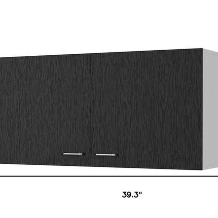 39" Black Wood Wall mounted Accent Cabinet