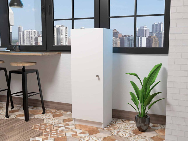 47" White Wood Pantry Or Storage Closet