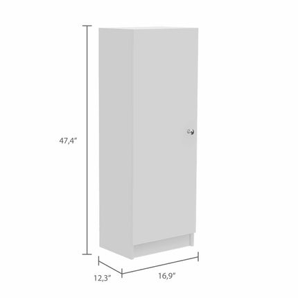 47" White Wood Pantry Or Storage Closet