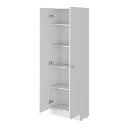 71" White Wood Pantry Or Storage Closet