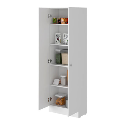 71" White Wood Pantry Or Storage Closet