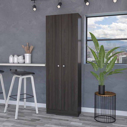 71" Espresso Wood Pantry Or Storage Closet
