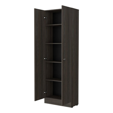 71" Espresso Wood Pantry Or Storage Closet