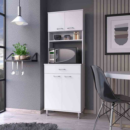 67" White Wood Pantry Or Storage Closet