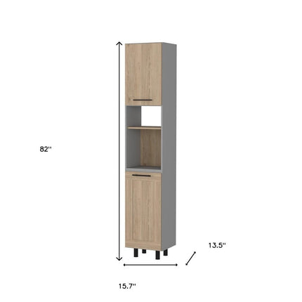 82" Gray Wood Pantry Or Storage Closet