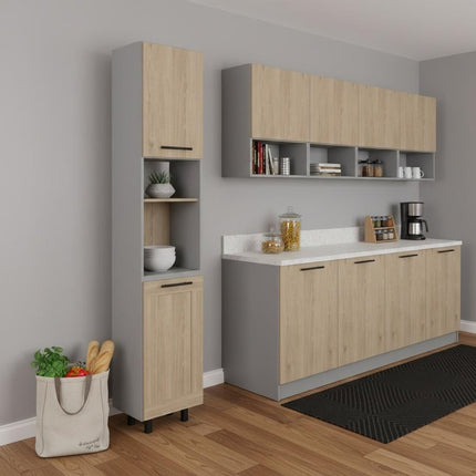 82" Gray Wood Pantry Or Storage Closet