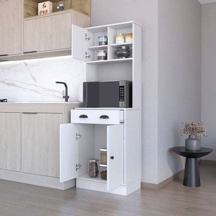 67" White Wood Pantry Or Storage Closet
