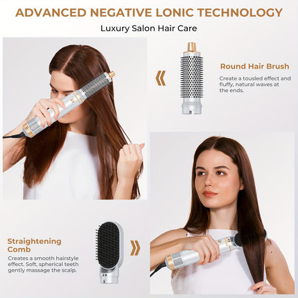 5in 1 Hot Air Brush Hair Styler Detachable Hair Hot Brush