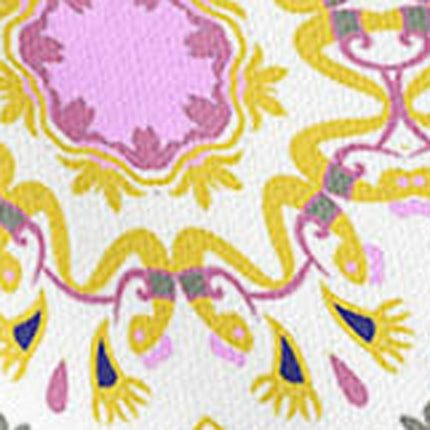 Set of Two Yellow And Pink Floral Indoor Outdoor Throw Pillow