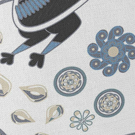 Set of Two White Black Gray And Blue Peacock Indoor Outdoor Throw Pillow