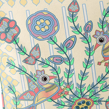 Set of Two Yellow Blue And Pink Peacock Indoor Outdoor Throw Pillow