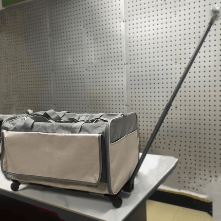 Double Compartment Detachable Travel Carrier for 2 Cats & Puppies - Spacious Pet Trolley with Ventilated Mesh & Removable Lining, Durable Wheels & Ergonomic Handle for Airplane Travel, Vet Visits, Road Trips