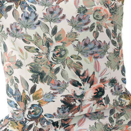 Set of Two White Pink And Gray Floral Indoor Outdoor Throw Pillow