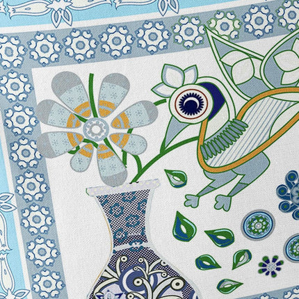 Set of Two White Gold And Gray Peacock Indoor Outdoor Throw Pillow