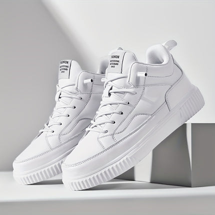 Men's Trendy Solid Skate Shoes, Comfy Non Slip Casual Street Style Sneakers For Men's Outdoor Activities