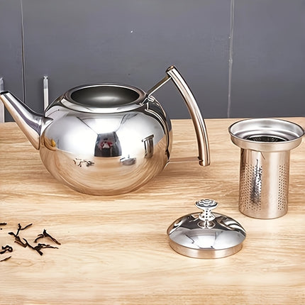 Kettle with Strainer - Golden Stainless Steel  - Suitable for Induction and Open Flame