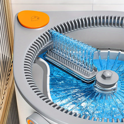 Wash Mop And Bucket Set, With Three Types Mop Heads, Household Rotating Floor Mop, Lazy Mop