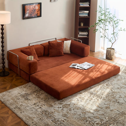 Sofa Bed, Convertible Floor Sofa, Leisure Sofa Bed, Corduroy Folding Mattress, Lounge Sofa
