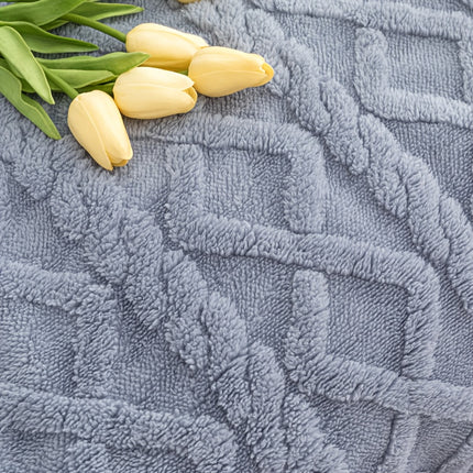 Rabbit Fur Throw Blanket - Plush Soft All-Season Couch & Bedspread, Single/Double Size,